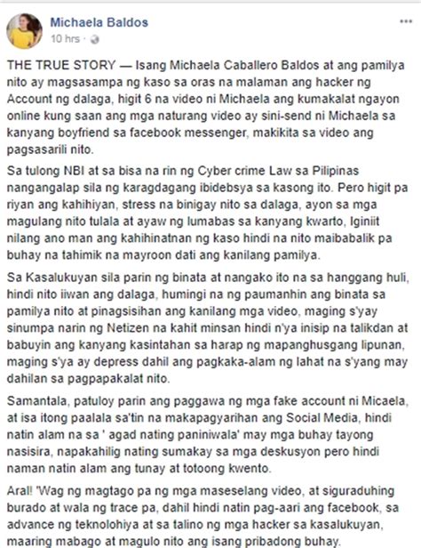 One: Michaela Baldos Scandal Part 85 .